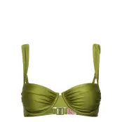 Palm Ruched Ub Swimwear Bikinis Bikini Tops Wired Bikinitops Grön Hunkemöller