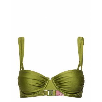 Palm Ruched Ub Swimwear Bikinis Bikini Tops Wired Bikinitops Grön Hunkemöller