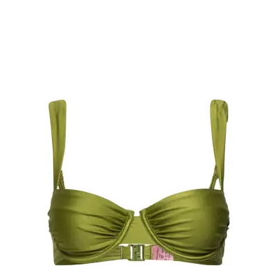 Palm Ruched Ub Swimwear Bikinis Bikini Tops Wired Bikinitops Grön Hunkemöller