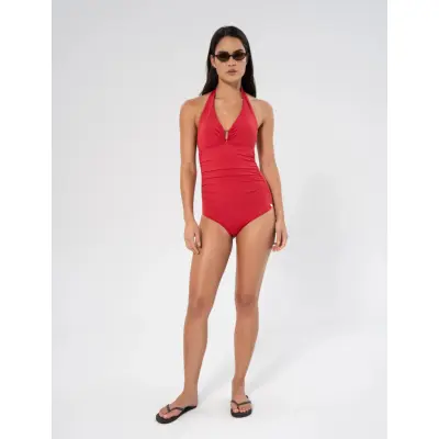 Panos Emporio Niovi Solid Swimsuit - Red - 42