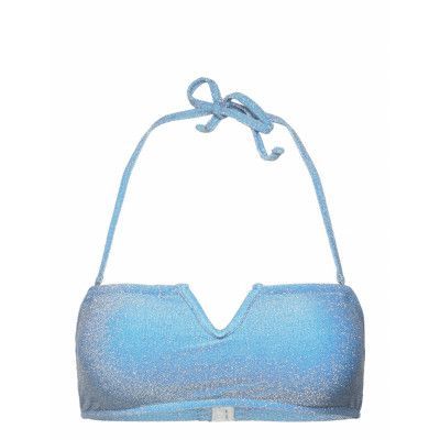 Pcbling Bikini Bandeau Top Lurex Sww Swimwear Bikinis Bikini Tops Bandeau Bikinitops Blue Pieces