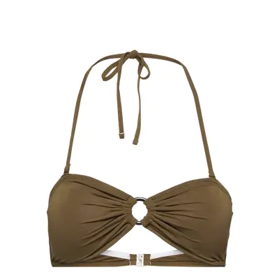 Pcgroa Bikini Bandeau Sww Swimwear Bikinis Bikini Tops Bandeau Bikinitops Brun Pieces