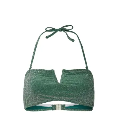 Pieces Pcbling Bikini Bandeau Top Lurex Hanger Grön