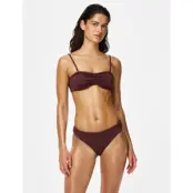 Pieces Pckaya Seersucker Bikini Top - Brown - XL