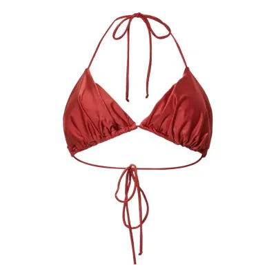 Pieces Pckin Bikini Shiny Bra - Red - S