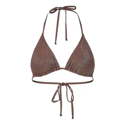 Pieces Pclaomi Lurex Bikini Triangle Top Bc Brun