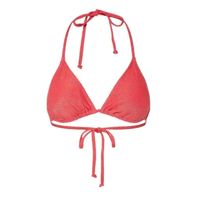 Pieces Pclaomi Lurex Bikini Triangle Top Bc Röd
