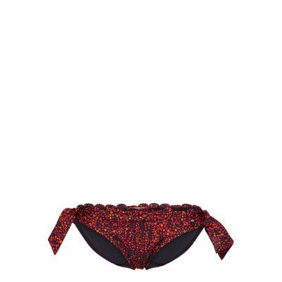 Printed Scalloped Edge Bikini Bottom In Econyl™ Quality Swimwear Bikinis Bikini Bottoms Side-tie Bikinis Röd Scotch & Soda