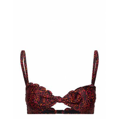 Printed Scalloped Edge Bikini Top In Econyl™ Quality Swimwear Bikinis Bikini Tops Wired Bikinitops Multi/mönstrad Scotch & Soda