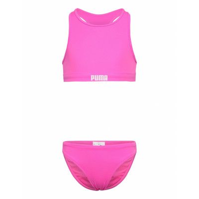 Puma Swim Girls Racerback Bikini Set 1P Sport Bikinis Pink Puma Swim