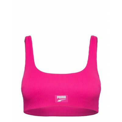 Puma Swim Women Ribbed Scoop Neck T Swimwear Bikinis Bikini Tops Wired Bikinitops Rosa Puma Swim