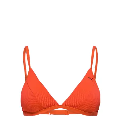 Puma Swim Women Ribbed Triangle Top Swimwear Bikinis Bikini Tops Triangle Bikinitops Orange Puma Swim