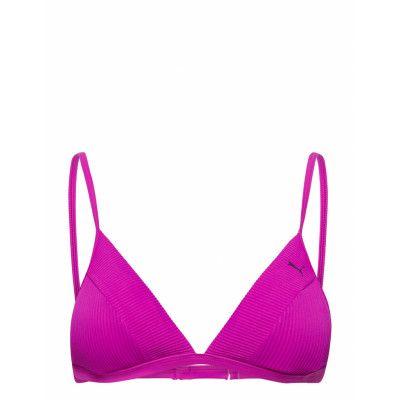 Puma Swim Women Ribbed Triangle Top Swimwear Bikinis Bikini Tops Triangle Bikinitops Rosa Puma Swim