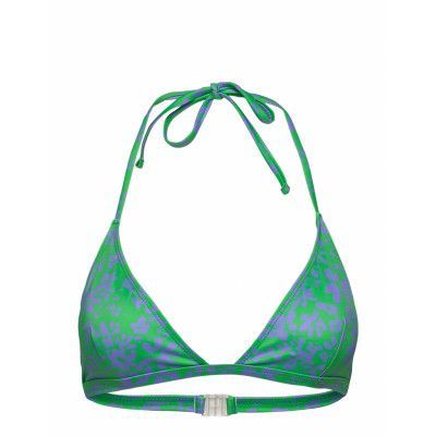 Rcycld Florale Hlter Bkini Top Swimwear Bikinis Bikini Tops Triangle Bikinitops Grön French Connection