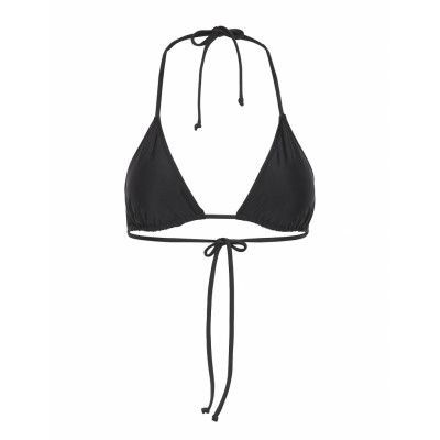Recycled Core Solid String Bikini Top Swimwear Bikinis Bikini Tops Triangle Bikinitops Svart Ganni