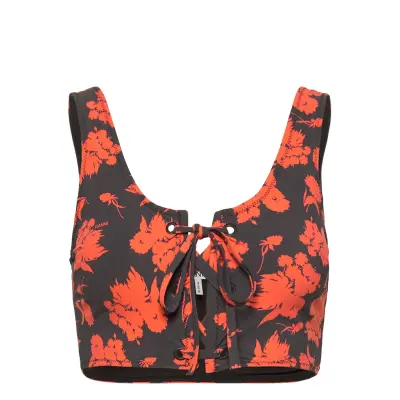Recycled Matte Bikinitop Röd Ganni