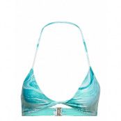 Recycled Printed Swimwear Bikinis Bikini Tops Triangle Bikinitops Blå Ganni