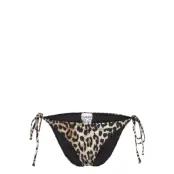 Recycled Core Printed String Bikini Briefs Swimwear Bikinis Bikini Bottoms Side-tie Bikinis Brun Ganni