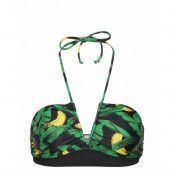 Recycled Printed V-String Bikini Top Swimwear Bikinis Bikini Tops Bandeau Bikinitops Multi/mönstrad Ganni