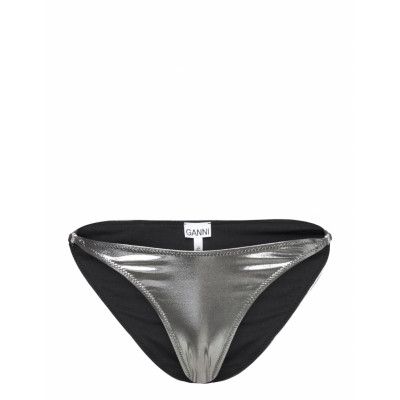 Ganni Recycled Shine Emblem Mini Briefs Silver