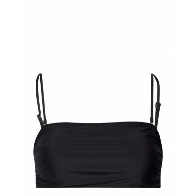 Recycled Solid Core Swimwear Bikinis Bikini Tops Bandeau Bikinitops Svart Ganni