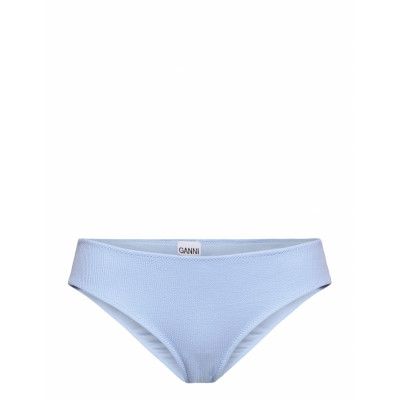 Recycled Textured Swimwear Bikinis Bikini Bottoms Bikini Briefs Blå Ganni