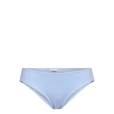 Recycled Textured Swimwear Bikinis Bikini Bottoms Bikini Briefs Blå Ganni
