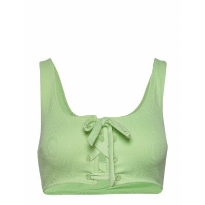 Recycled Textured Swimwear Bikinitop Grön Ganni