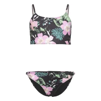 Roxy Shadow Floral Crop Tank Set Rosa