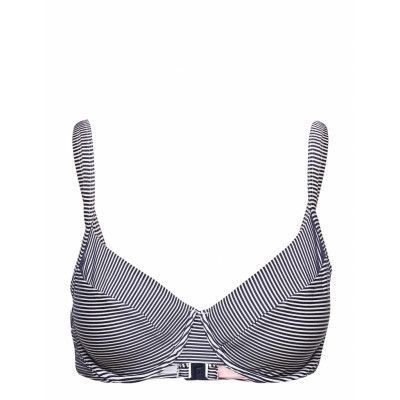 Ruffle Stripe Uf Swimwear Bikinis Bikini Tops Wired Bikinitops Svart Hunkemöller