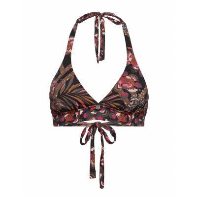 Saftey Halter Top Printed Swimwear Bikinis Bikini Tops Push-up Bikinitops Svart ODD MOLLY