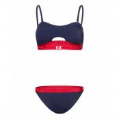 Sanming Bandeau Bikini Sport Bikinis Bikini Sets Navy FILA