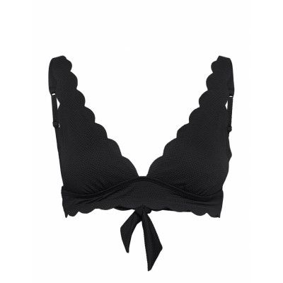 Scallop Ha Triangle Swimwear Bikinis Bikini Tops Triangle Bikinitops Svart Hunkemöller