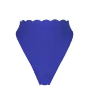 Scallop High Leg Hw Swimwear Bikinis Bikini Bottoms High Waist Bikinis Blå Hunkemöller