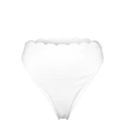 Scallop High Leg Hw Swimwear Bikinis Bikini Bottoms High Waist Bikinis Vit Hunkemöller