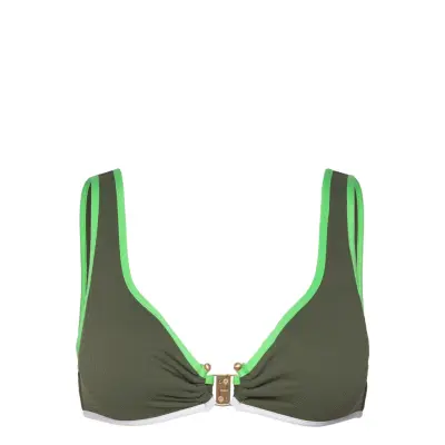 Seafolly Beach Bound Ring Front Tank - Khaki green - 42