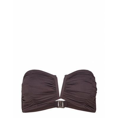 Seafolly Ruched Bandeau Swimwear Bikinis Bikini Tops Bandeau Bikinitops Brun Seafolly