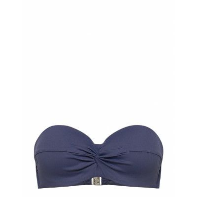 Seafolly Twist Front Bustier Bandeau Swimwear Bikinis Bikini Tops Bandeau Bikinitops Blå Seafolly