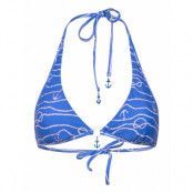 Set Sail Long Line Halter Bra Swimwear Bikinis Bikini Tops Triangle Bikinitops Blue Seafolly