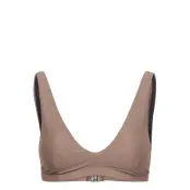 Shiny Bra Top Swimwear Bikinis Bikini Tops Triangle Bikinitops Beige Filippa K