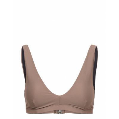 Shiny Bra Top Swimwear Bikinis Bikini Tops Triangle Bikinitops Beige Filippa K