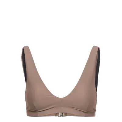 Shiny Bra Top Swimwear Bikinis Bikini Tops Triangle Bikinitops Beige Filippa K