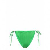 Shiny Ruched Tie Bikini Brief *Villkorat Erbjudande Swimwear Bikinis Bikini Bottoms Side-tie Bikinis Grön Gina Tricot