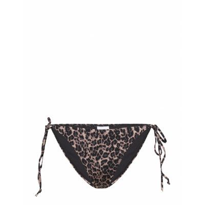 Shiny Tie Bikini Brief Swimwear Bikinis Bikini Bottoms Side-tie Bikinis Brown Gina Tricot