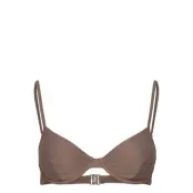 Shiny Underwire Bikini Top Swimwear Bikinis Bikini Tops Wired Bikinitops Beige Filippa K