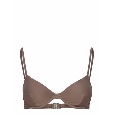 Shiny Underwire Bikini Top Swimwear Bikinis Bikini Tops Wired Bikinitops Beige Filippa K