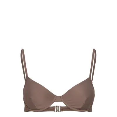 Shiny Underwire Bikini Top Swimwear Bikinis Bikini Tops Wired Bikinitops Beige Filippa K