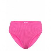 Shirred Highwaist Bikini Brief *Villkorat Erbjudande Swimwear Bikinis Bikini Bottoms High Waist Bikinis Rosa Gina Tricot