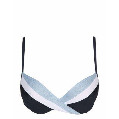 Sitges Padded Plunge Bikini Top Swimwear Bikinis Bikini Tops Wired Bikinitops Blue Marie Jo