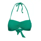 Smock Bandeau Bikini Top Swimwear Bikinis Bikini Tops Bandeau Bikinitops Grön Becksöndergaard
